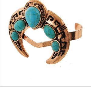 Copper and Turqoise cuff